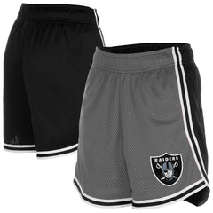 Las Vegas Raiders New Era Women's Sport Classics Mesh Shorts Silver/Black