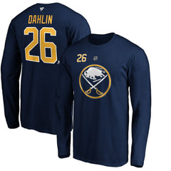 NHL Rasmus Dahlin Buffalo Sabres Fanatics Authentic Stack Name & Number T-Shirt - Navy