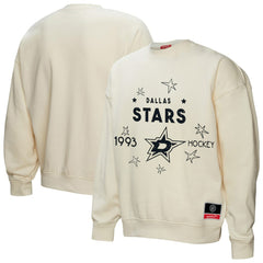 NHL Dallas Stars Mitchell & Ness Women's Logo 3.0 Pullover Sweatshirt - Cream