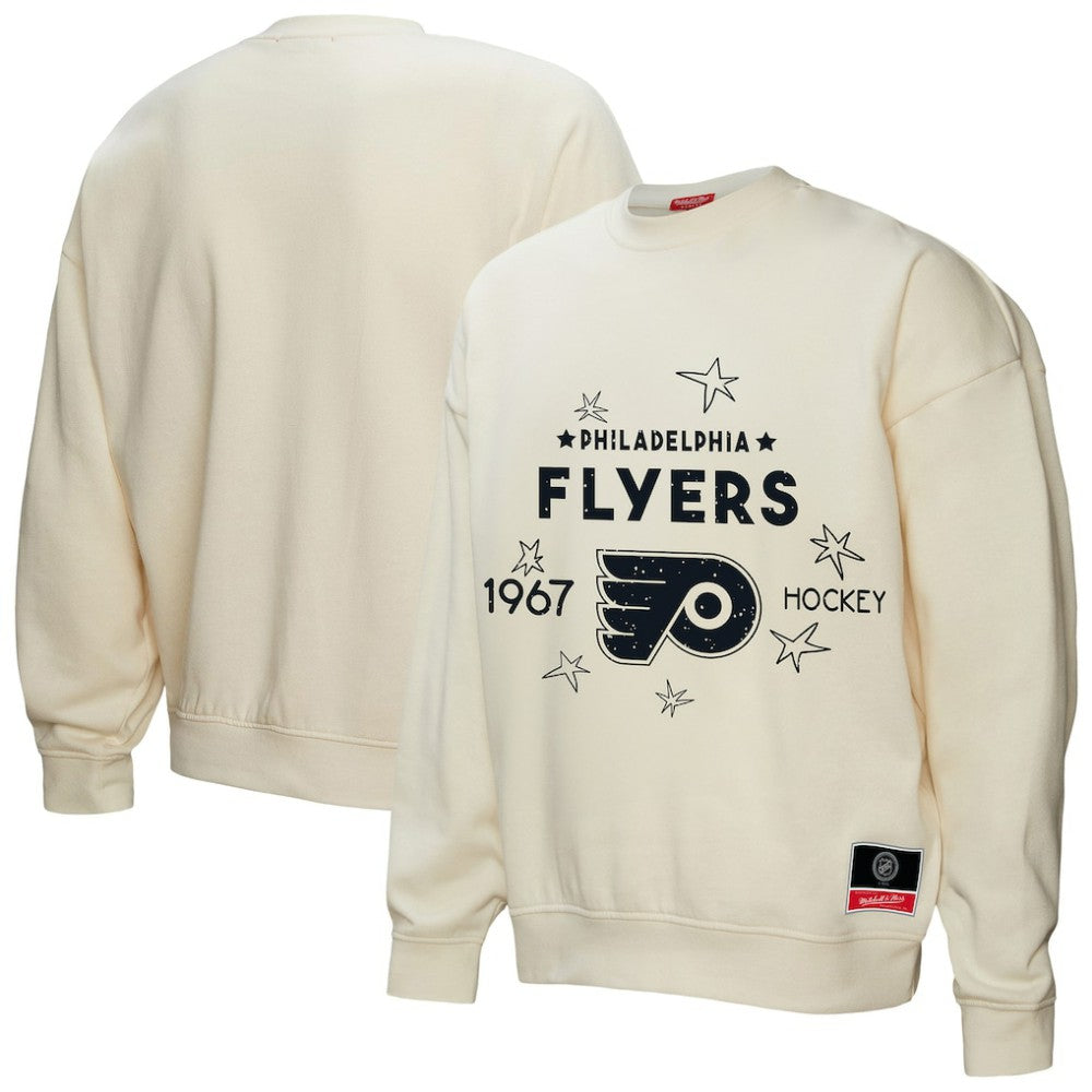 NHL Philadelphia Flyers Mitchell & Ness Women's Logo 3.0 Pullover Sweatshirt - Cream