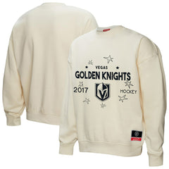 NHL Vegas Golden Knights Mitchell & Ness Women's Logo 3.0 Pullover Sweatshirt - Cream