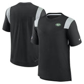 New York Jets Sideline Tonal Logo Performance Player T-Shirt Black