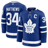 NHL Auston Matthews Toronto Maple Leafs Fanatics Captain Patch Home Premium Jersey - Blue