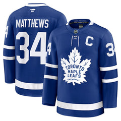 NHL Auston Matthews Toronto Maple Leafs Fanatics Captain Patch Home Premium Jersey - Blue