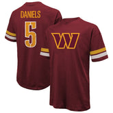 Jayden Daniels Washington Commanders Majestic Threads Name & Number Oversize Fit T-Shirt Burgundy