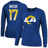 Puka Nacua Los Angeles Rams Majestic Threads Women's Player Name & Number Long Sleeve T-Shirt Royal