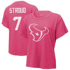 C.J. Stroud Houston Texans Majestic Threads Women's Name & Number T-Shirt Pink