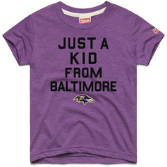 Baltimore Ravens Homage Youth Just a Kid Tri-Blend T-Shirt Purple