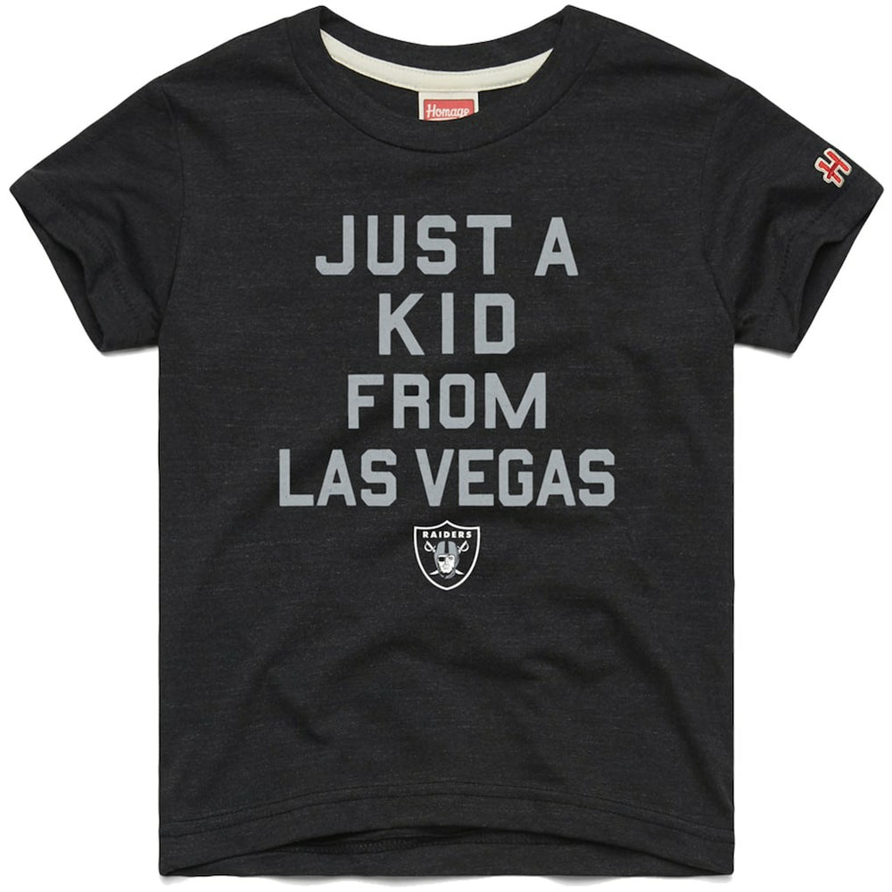 Las Vegas Raiders Homage Youth Just a Kid Tri-Blend T-Shirt Black