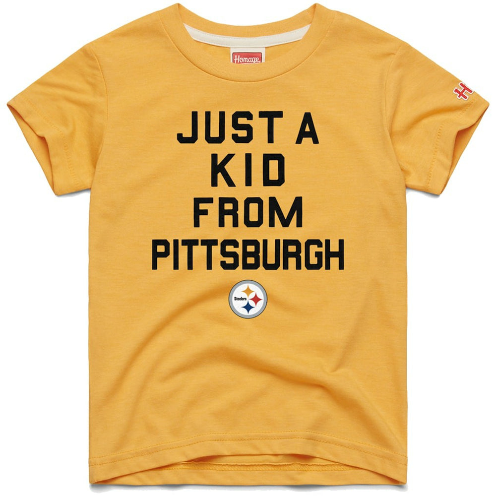 Pittsburgh Steelers Homage Youth Just a Kid Tri-Blend T-Shirt Gold