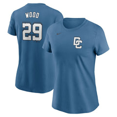 James Wood Washington Nationals Nike Women's 2025 City Connect Fuse Name & Number T-Shirt - Blue T-shirts