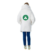 The Best Lounger in the World By Jill Martin Boston Celtics Unisex Cream Oversized Open-Front Hoodie Sweater