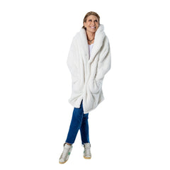 The Best Lounger in the World By Jill Martin Boston Celtics Unisex Cream Oversized Open-Front Hoodie Sweater