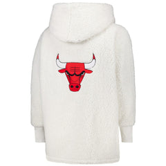 The Best Lounger in the World By Jill Martin Chicago Bulls Unisex Cream Oversized Open-Front Hoodie Sweater