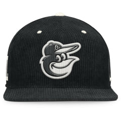 Baltimore Orioles Nike Pro Corduroy Structured Snapback Hat - Black Hats