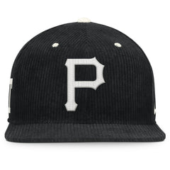 Pittsburgh Pirates Nike Pro Corduroy Structured Snapback Hat - Black Hats