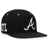Atlanta Braves Nike Pro Corduroy Structured Snapback Hat - Black Hats