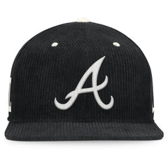Atlanta Braves Nike Pro Corduroy Structured Snapback Hat - Black Hats