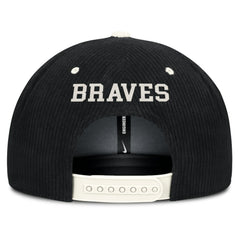 Atlanta Braves Nike Pro Corduroy Structured Snapback Hat - Black Hats