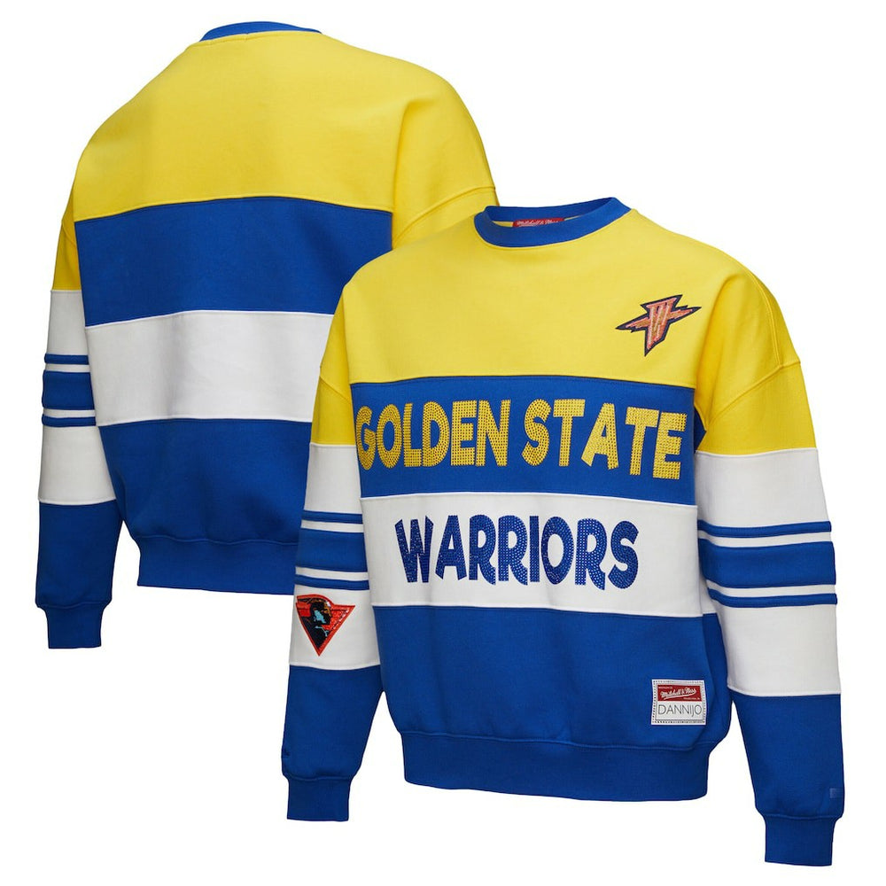 Golden State Warriors x DANNIJO Women's Blocked Pullover Sweatshirt Gold/Royal