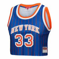 NBA Patrick Ewing New York Knicks x DANNIJO Women's Fashion Cropped Basketball Jersey - Royal