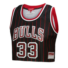 Scottie Pippen Chicago Bulls x DANNIJO Women's Fashion Cropped Basketball Jersey Black