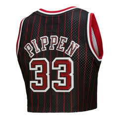 NBA Scottie Pippen Chicago Bulls x DANNIJO Women's Fashion Cropped Basketball Jersey sale - Black