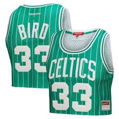 NBA Larry Bird Boston Celtics x DANNIJO Women's Fashion Cropped Basketball Jersey - Kelly Green