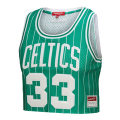 NBA Larry Bird Boston Celtics x DANNIJO Women's Fashion Cropped Basketball Jersey - Kelly Green