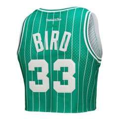 NBA Larry Bird Boston Celtics x DANNIJO Women's Fashion Cropped Basketball Jersey - Kelly Green