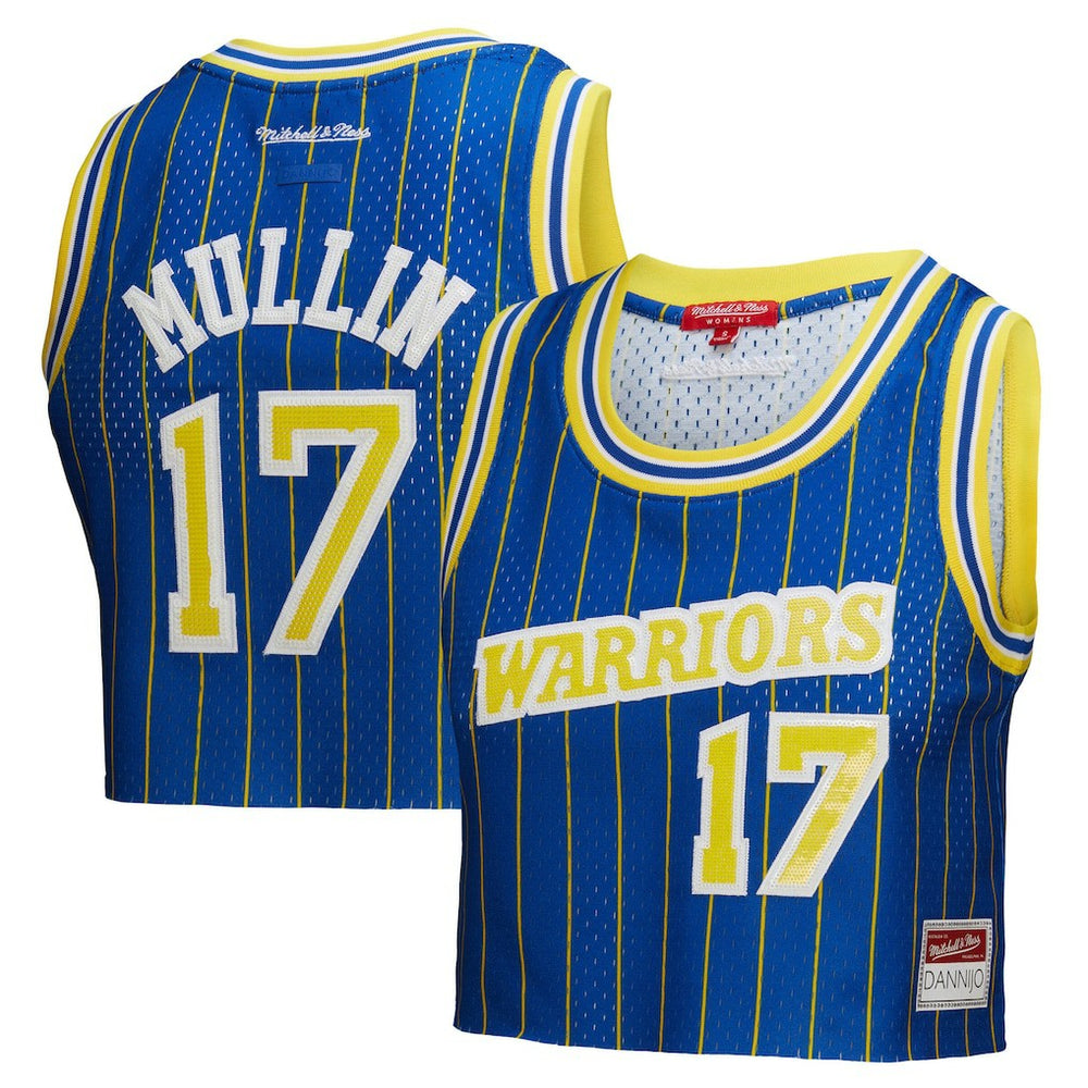 NBA Chris Mullin Golden State Warriors x DANNIJO Women's Fashion Cropped Basketball Jersey sale - Royal