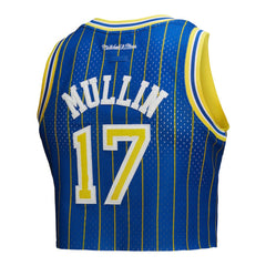 NBA Chris Mullin Golden State Warriors x DANNIJO Women's Fashion Cropped Basketball Jersey sale - Royal