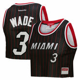 Dwyane Wade Miami Heat x DANNIJO Women's Fashion Cropped Basketball Jersey Black