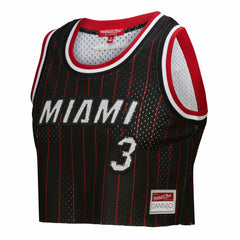 NBA Dwyane Wade Miami Heat x DANNIJO Women's Fashion Cropped Basketball Jersey - Black