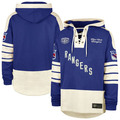NHL New York Rangers '47 Blue Line Heritage Lacer Pullover Hoodie - Blue