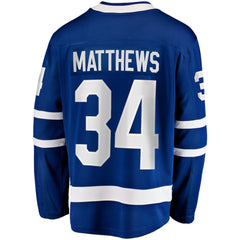 NHL Auston Matthews Toronto Maple Leafs Fanatics Captain Patch Home Breakaway Player Jersey - Blue