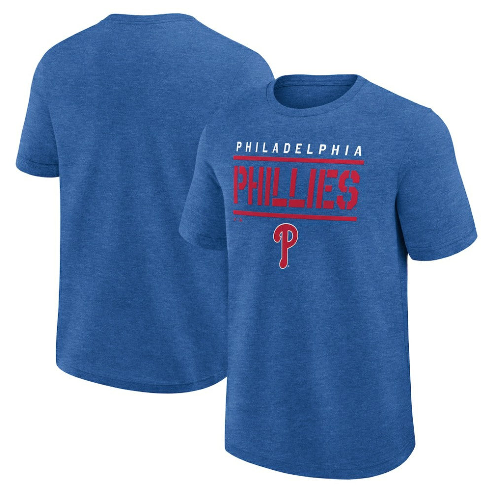 Philadelphia Phillies Logo Athletic Top Notch T-Shirt - Heather Royal T-shirts