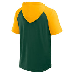 Athletics Logo Athletic Prime Raglan Short Sleeve Hoodie T-Shirt - Green Hoodies
