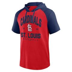 St. Louis Cardinals Logo Athletic Prime Raglan Short Sleeve Hoodie T-Shirt - Red Hoodies