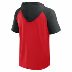 Cincinnati Reds Logo Athletic Prime Raglan Short Sleeve Hoodie T-Shirt - Red Hoodies