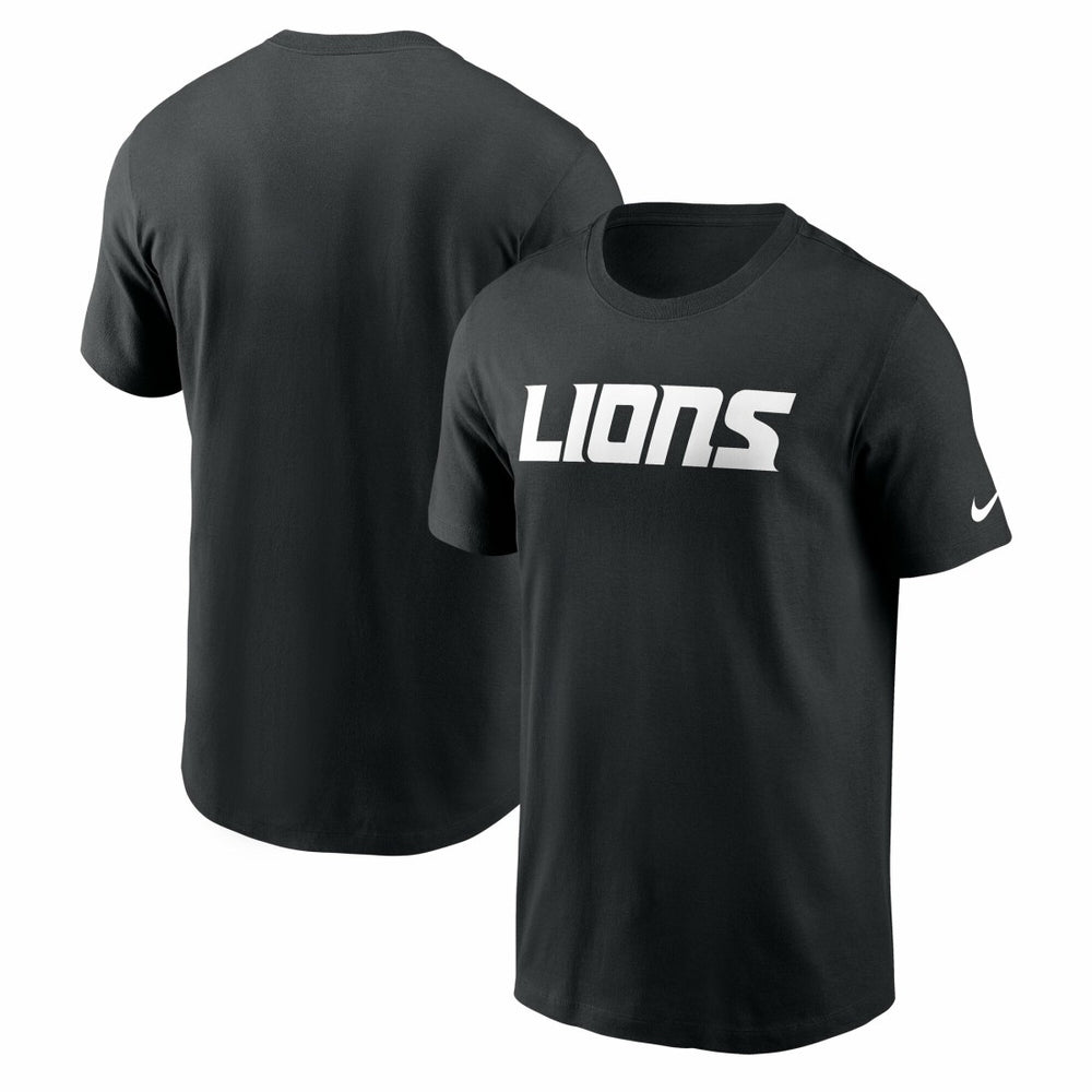 Detroit Lions Primetime Wordmark Essential T-Shirt Black