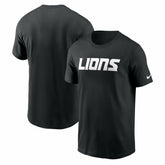 Detroit Lions Primetime Wordmark Essential T-Shirt Black
