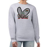 NHL Minnesota Wild G-III 4Her by Carl Banks Women's Animal Print Heart Fleece Pullover Sweatshirt - Heather Gray