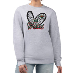 NHL Minnesota Wild G-III 4Her by Carl Banks Women's Animal Print Heart Fleece Pullover Sweatshirt - Heather Gray