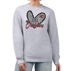 NHL Ottawa Senators G-III 4Her by Carl Banks Women's Animal Print Heart Fleece Pullover Sweatshirt - Heather Gray
