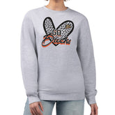 NHL Anaheim Ducks G-III 4Her by Carl Banks Women's Animal Print Heart Fleece Pullover Sweatshirt - Heather Gray