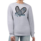 NHL Seattle Kraken G-III 4Her by Carl Banks Women's Animal Print Heart Fleece Pullover Sweatshirt - Heather Gray