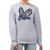 NHL St. Louis Blues G-III 4Her by Carl Banks Women's Animal Print Heart Fleece Pullover Sweatshirt - Heather Gray