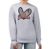 NHL Chicago Blackhawks G-III 4Her by Carl Banks Women's Animal Print Heart Fleece Pullover Sweatshirt - Heather Gray