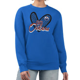 NHL Edmonton Oilers G-III 4Her by Carl Banks Women's Animal Print Heart Fleece Pullover Sweatshirt - Royal